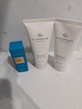 Glasshouse fragrances midnight in Milan body lotion set